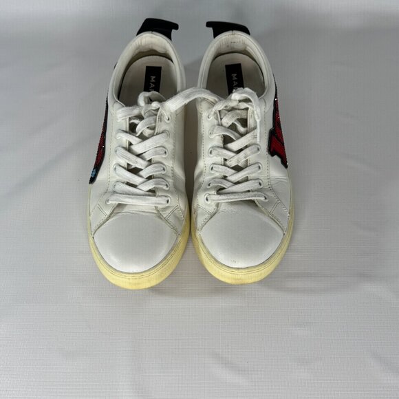 Marc Jacobs Women's Empire Love Embellished Leather Lace-Up Sneakers - Picture 5 of 14